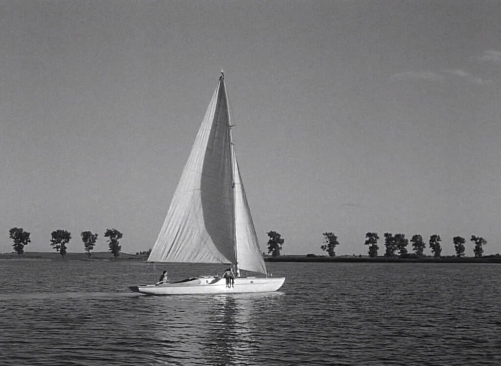 Knife in the Water - Nóz w wodzie - Roman Polanski - sailboat - lake - trees