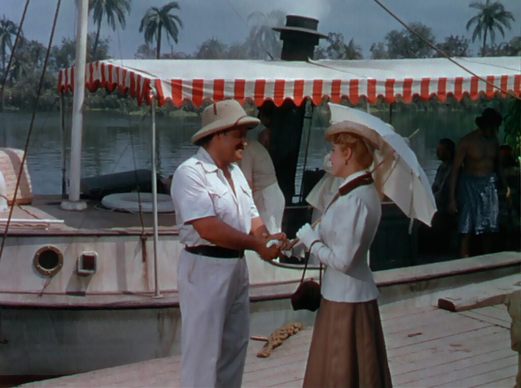 The Naked Jungle - Byron Haskin - William Conrad - Eleanor Parker - Joanna - riverboat - parasol