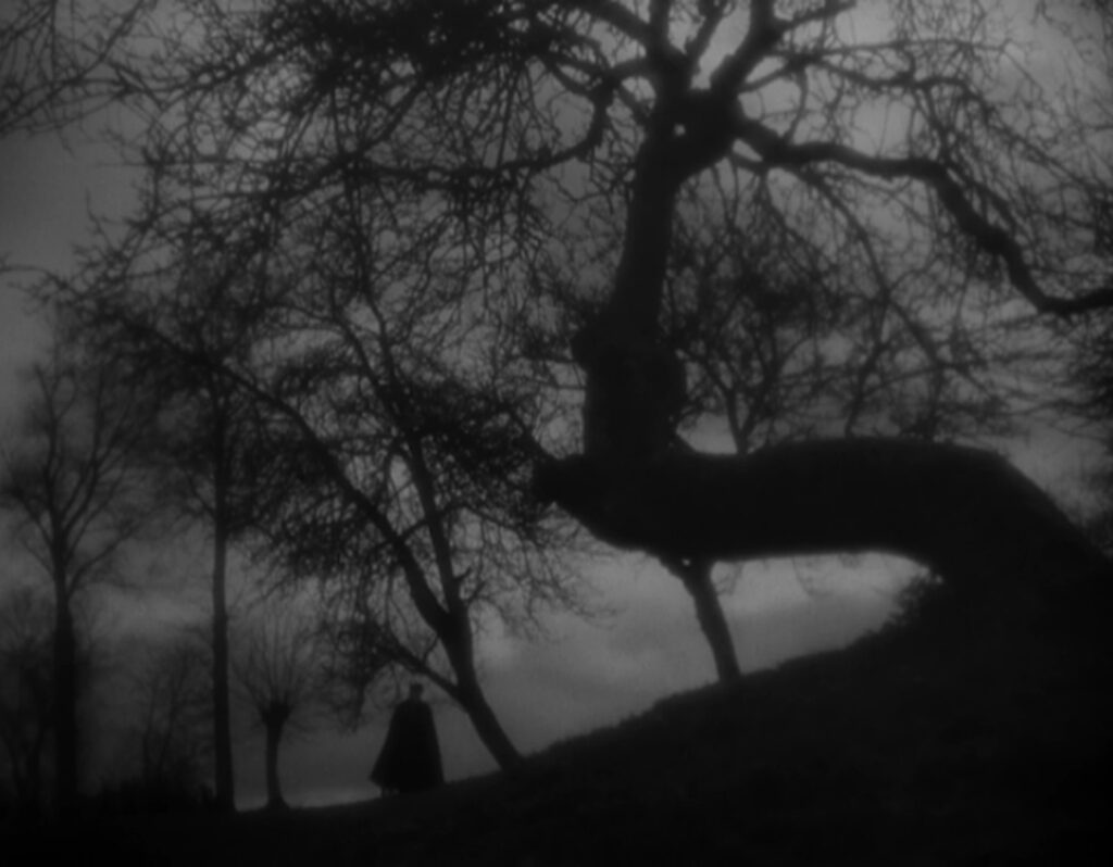 Diary of a Country Priest - Journal d'un Curé de campagne - Robert Bresson - Claude Laydu - trees - silhouette