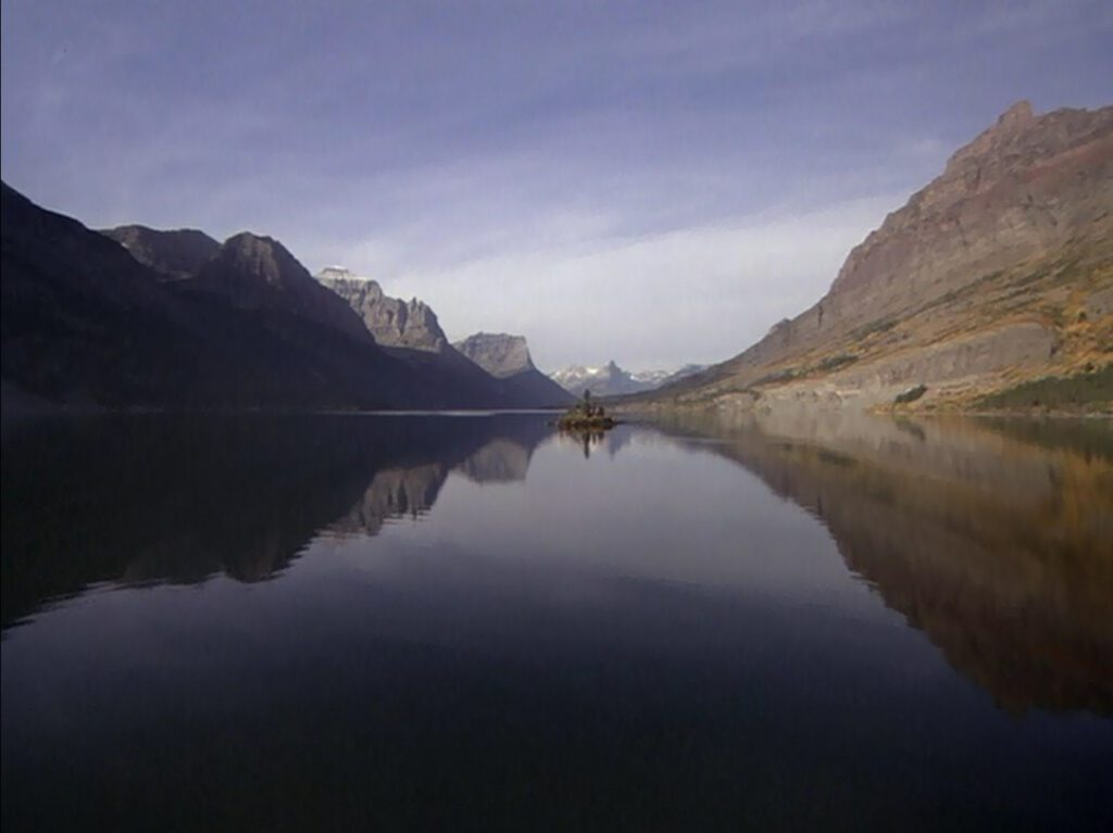 The Shining - Stanley Kubrick - mountains - lake - Rockies - opening