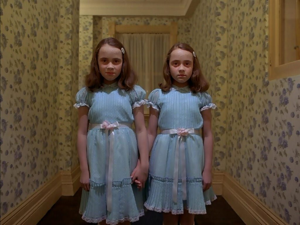 The Shining - Stanley Kubrick - Grady twins - Louise Burns - Lisa Burns - Overlook Hotel - corridor