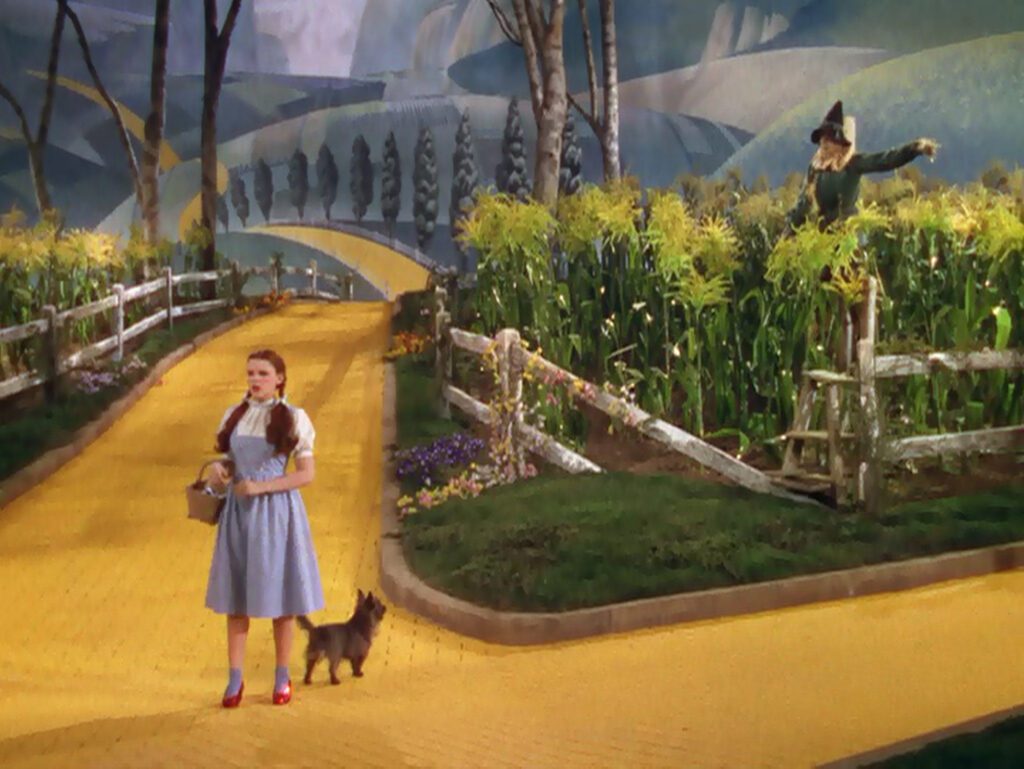 The Wizard of Oz - Victor Fleming - Dorothy - Judy Garland - Ray Bolger - Yellow Brick Road - Scarecrow - corn - Toto