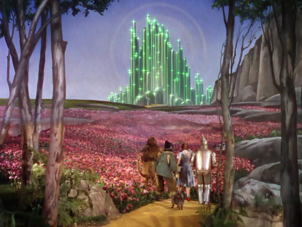 The Wizard of Oz - Victor Fleming - Emerald City - poppy field - Dorothy - Judy Garland - Cowardly Lion - Scarecrow - Tin Man