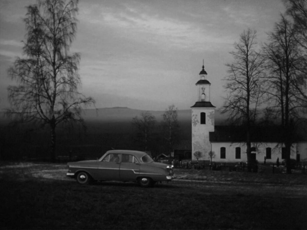 Winter Light - Nattvardsgästerna - Ingmar Bergman - Frostnäs Church - car