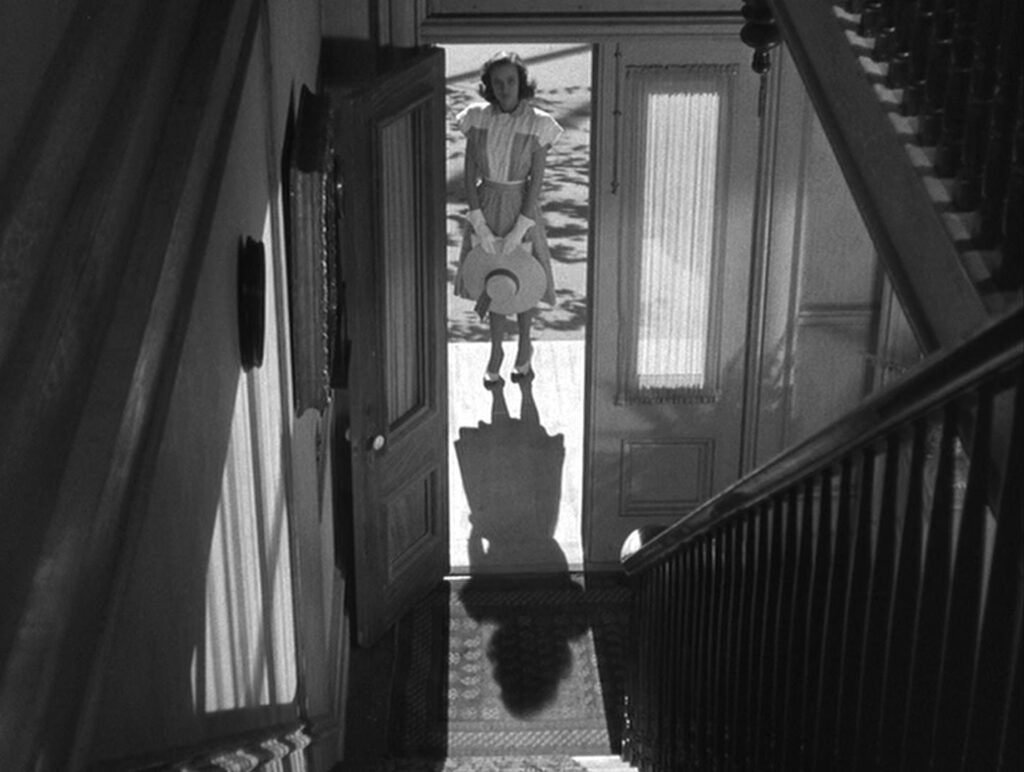 Shadow of a Doubt - Alfred Hitchcock - Charlie - Teresa Wright - stairway - staircase - stairs - doorway