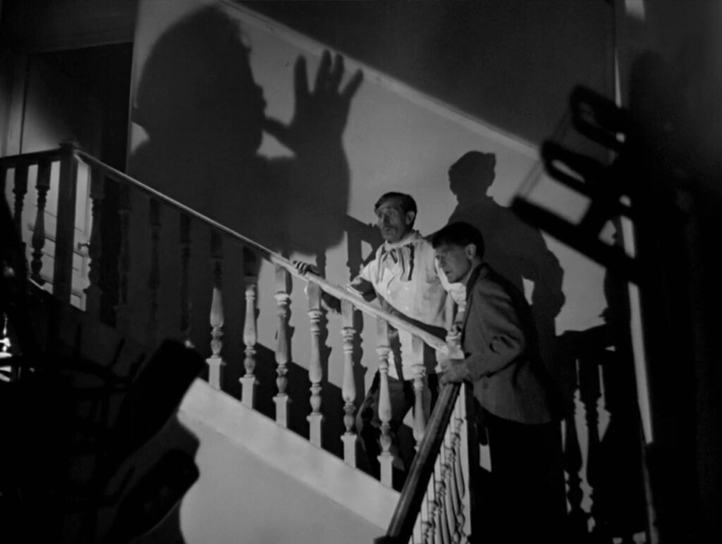 The Hand of the Devil - La main du diable - Carnival of Sinners - Maurice Tourneur - Noël Roquevert - Pierre Fresnay - Mélisse - Roland Brissot - stairway - shadow