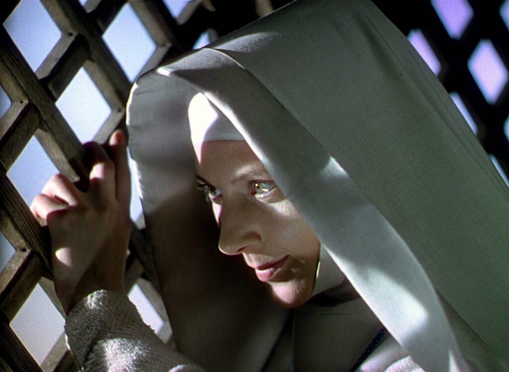 Black Narcissus - Michael Powell - Emeric Pressburger - Kathleen Bryon - Sister Ruth - diagonal window lattice