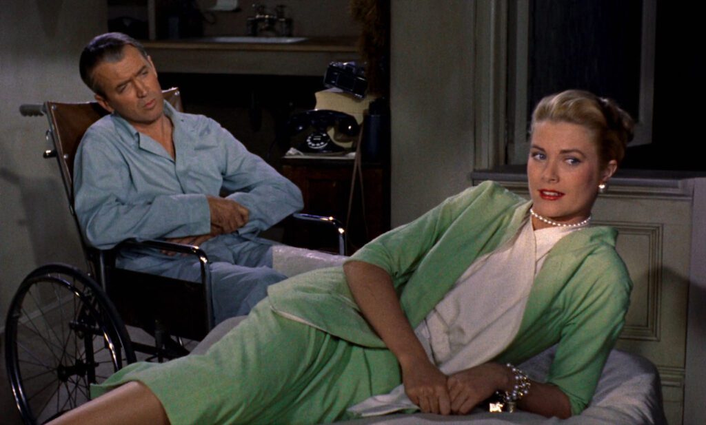 Rear Window - Alfred Hitchcock - James Stewart - Grace Kelly - L.B. Jefferies - Lisa Fremont - wheelchair