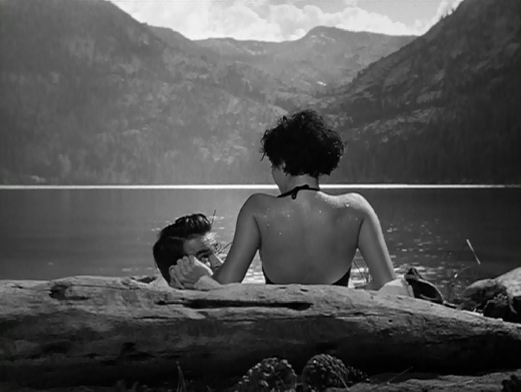 place-in-the-sun-0-57-18 A Place in the Sun - George Stevens - Montgomery Clift - Elizabeth Taylor - George Eastman - Angela Vickers - Loon Lake - mountains