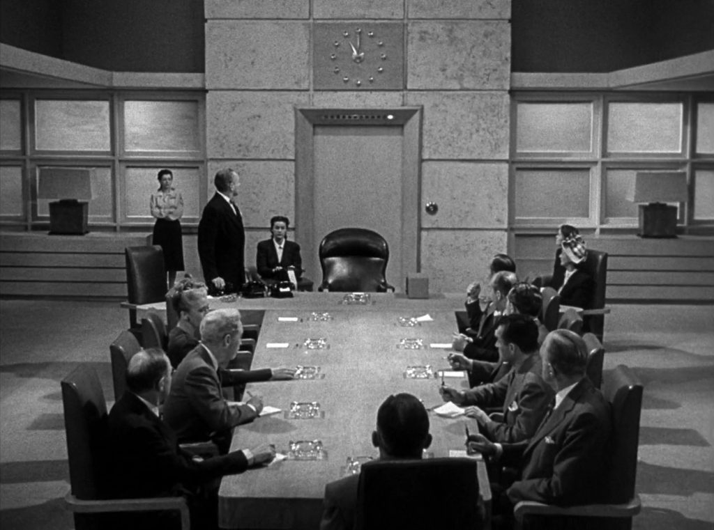 The Big Clock - John Farrow - conference room - private elevator